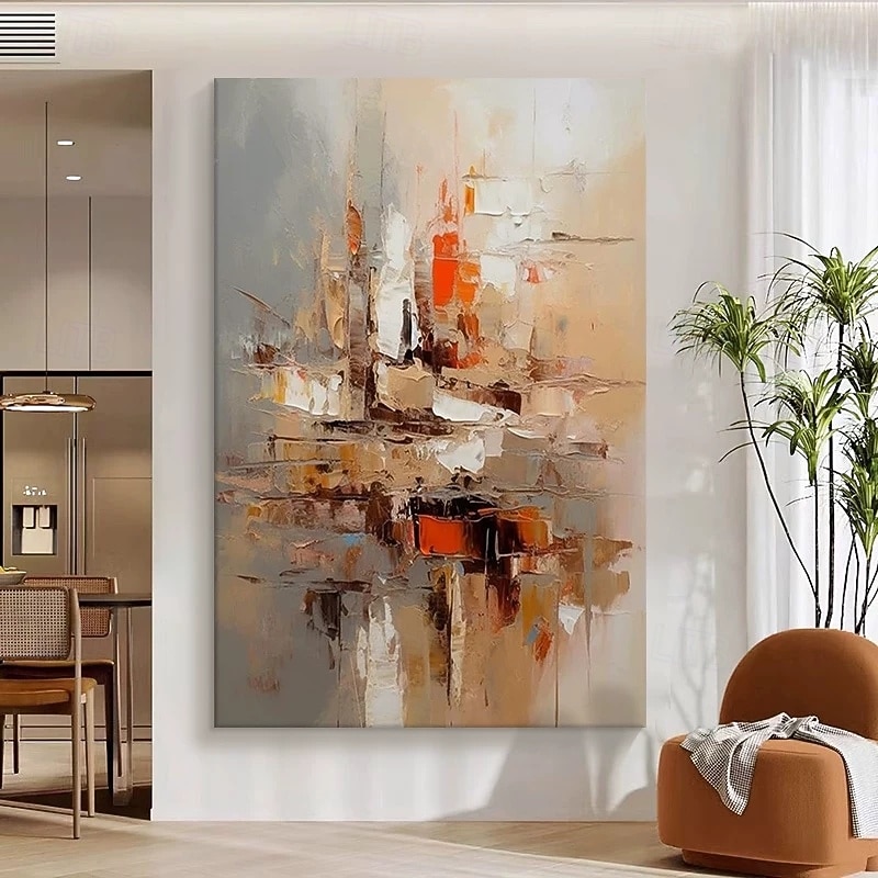 Pintura a óleo artesanal em tela, arte de parede moderna e abstrata para decoração de sala de estar, sala de jantar e quarto. Disponível em tela enrolada, sem moldura ou com moldura para pendurar. de 2026 por $75.99 –P2