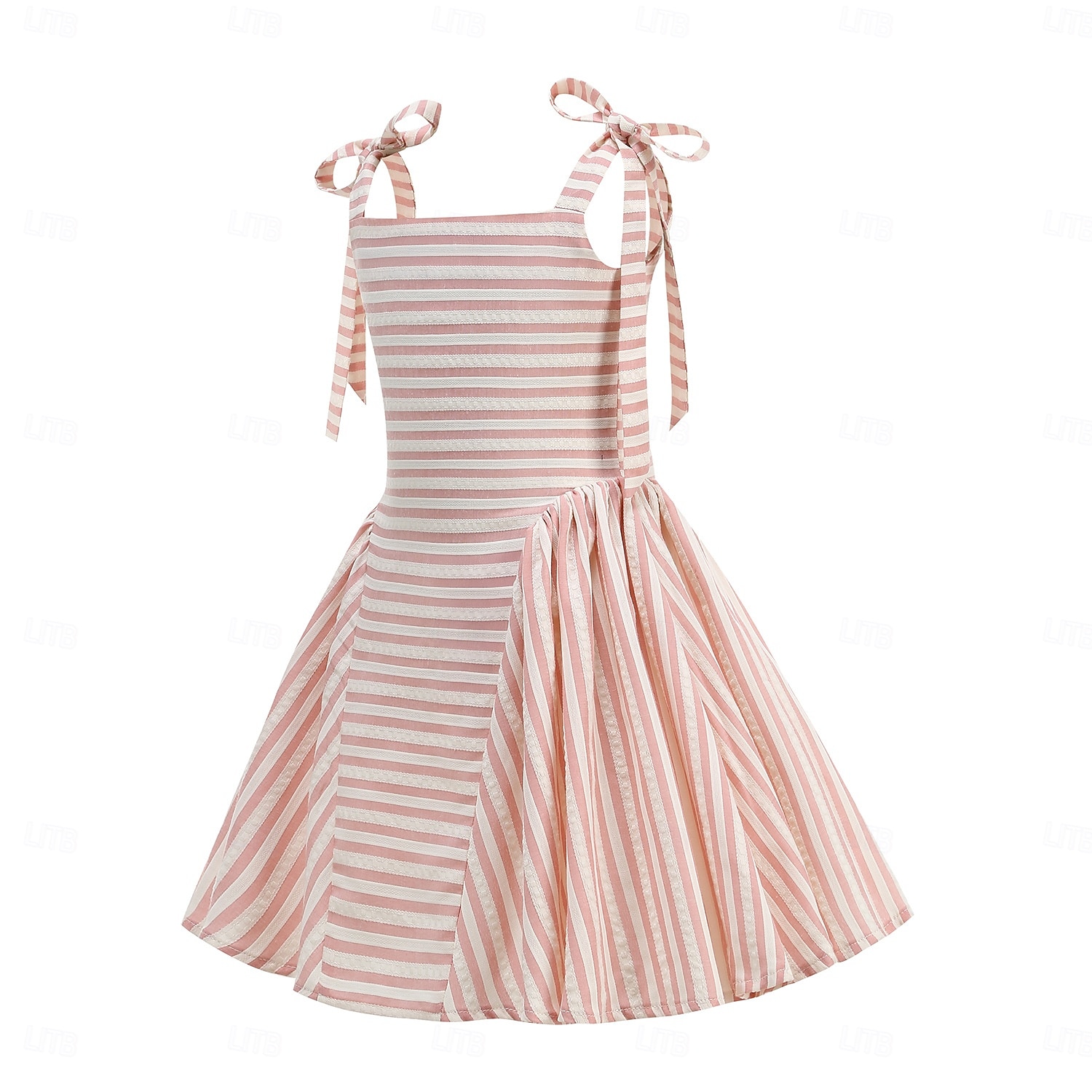 Femtiotal Retro / vintage Knälång Klänningar Rockabilly Flare Klänning Ärmlös Randig Maskeradkläder Flickor Halloween Karnival Maskerad Bal Kvällsfest Förlovningsfest Barn Klänning Hemkomstklänningar 2026 - $38.99 –P3