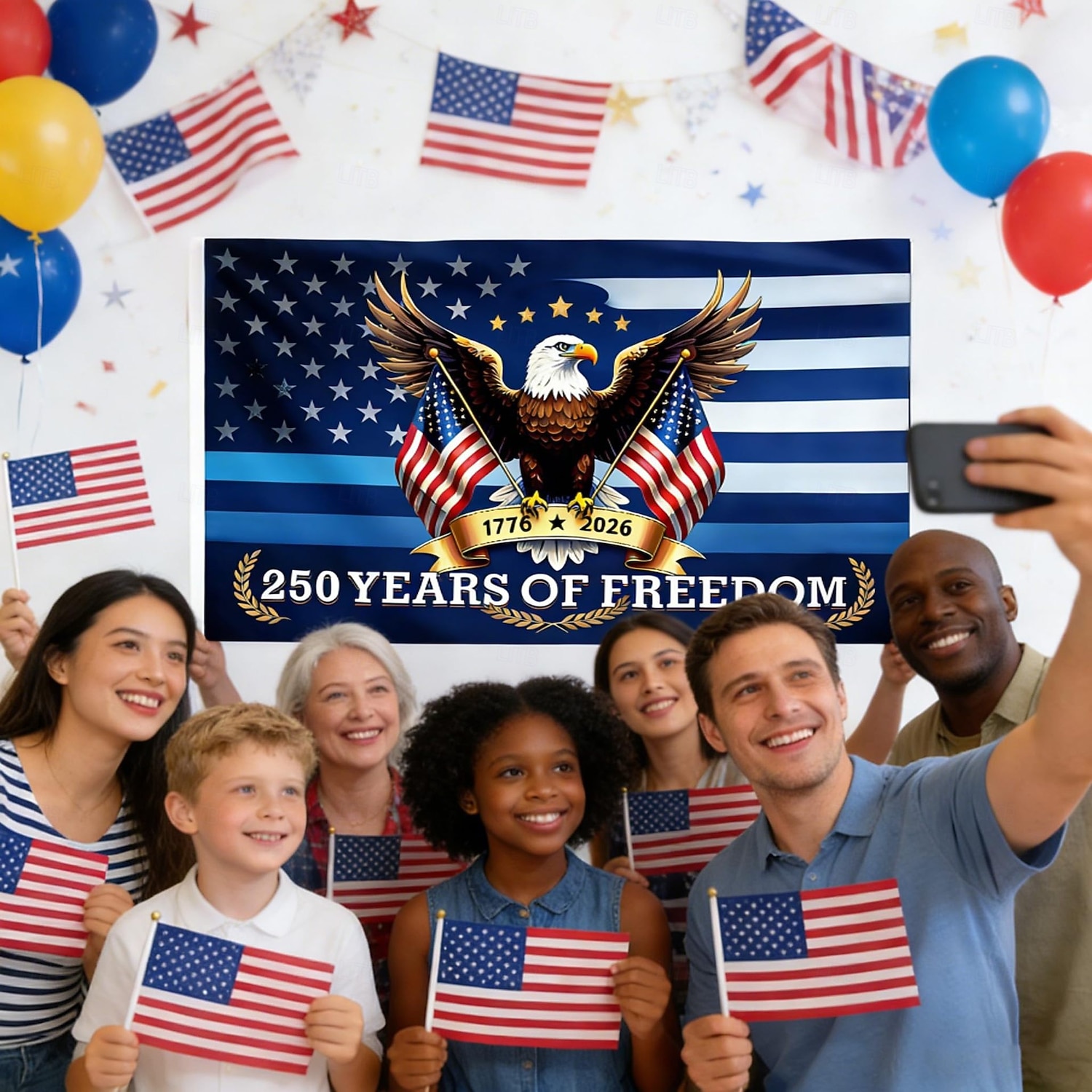 Bandiera degli Stati Uniti per il 250° anniversario, formato 3x5 piedi, ideale per esterni, celebrazioni patriottiche e per la festa dell'indipendenza, perfetta per la casa, il giardino e l'esposizione all'aperto. del 2026 a $21.99 –P4