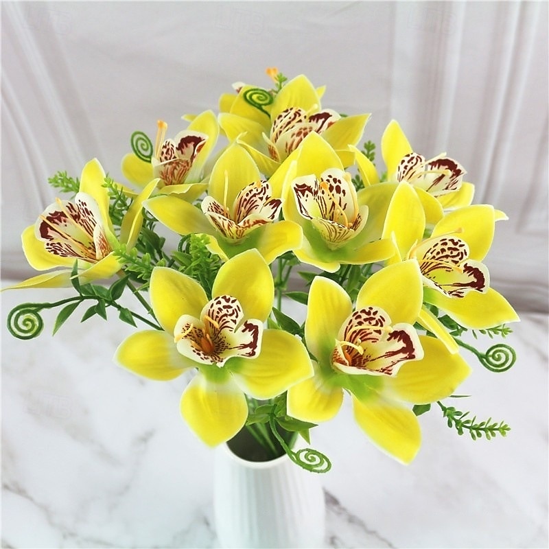 10 künstliche Phalaenopsis-Orchideen (kleine Cattleya-Blüten), verstellbare Stiele, realistische Blüten für Heim- und Eventdekoration, festliche Blumenarrangements und Außendekoration 2026 - $16.99 –P12