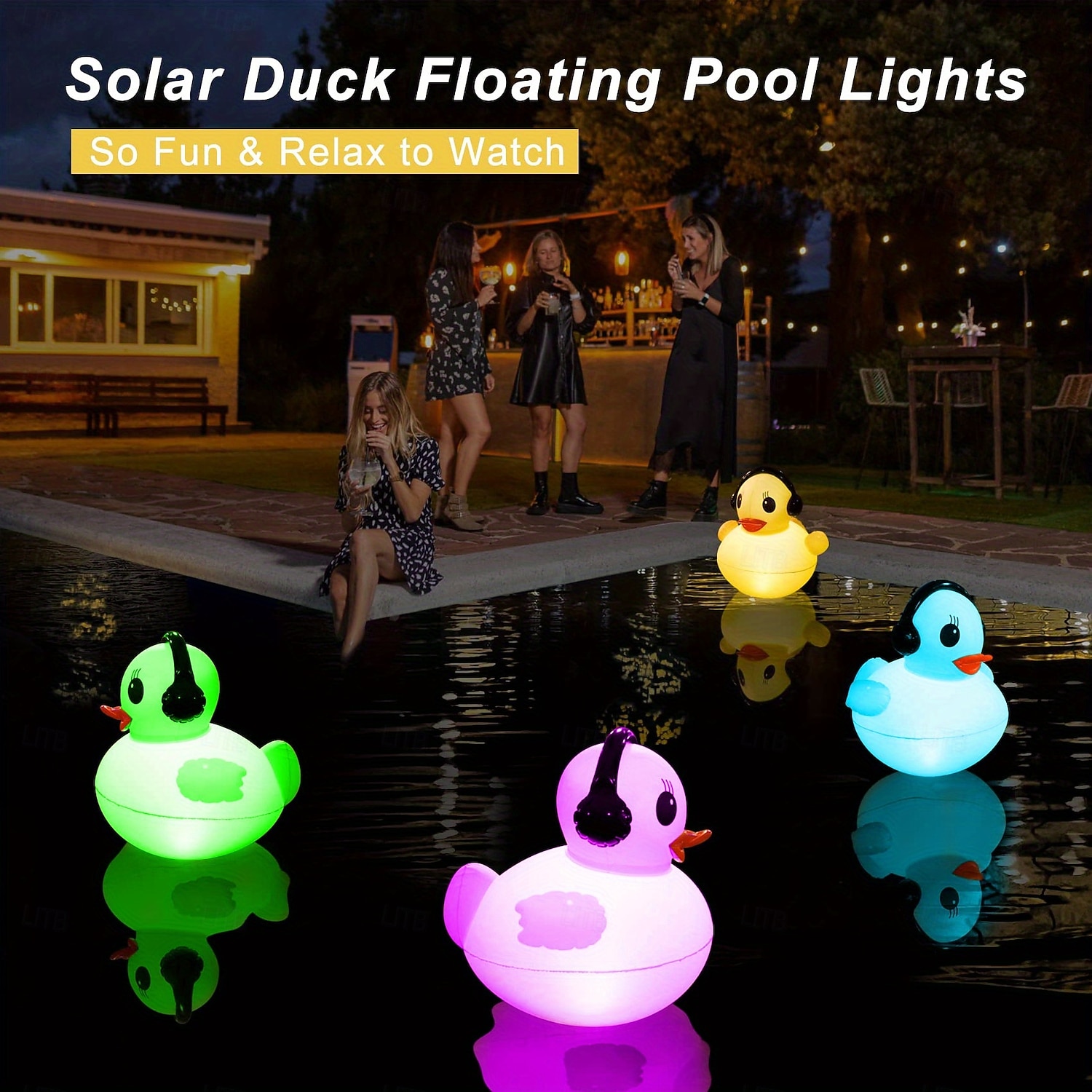 1 Pc Outdoor Solar Waterproof Inflatable PVC Duck Pool Light, Decorative LED Lamp for Garden, Yard, Lawn, Pond, Patio – Summer, Party & Beach Ambient Landscape Lighting 2026 - $30.99 –P2
