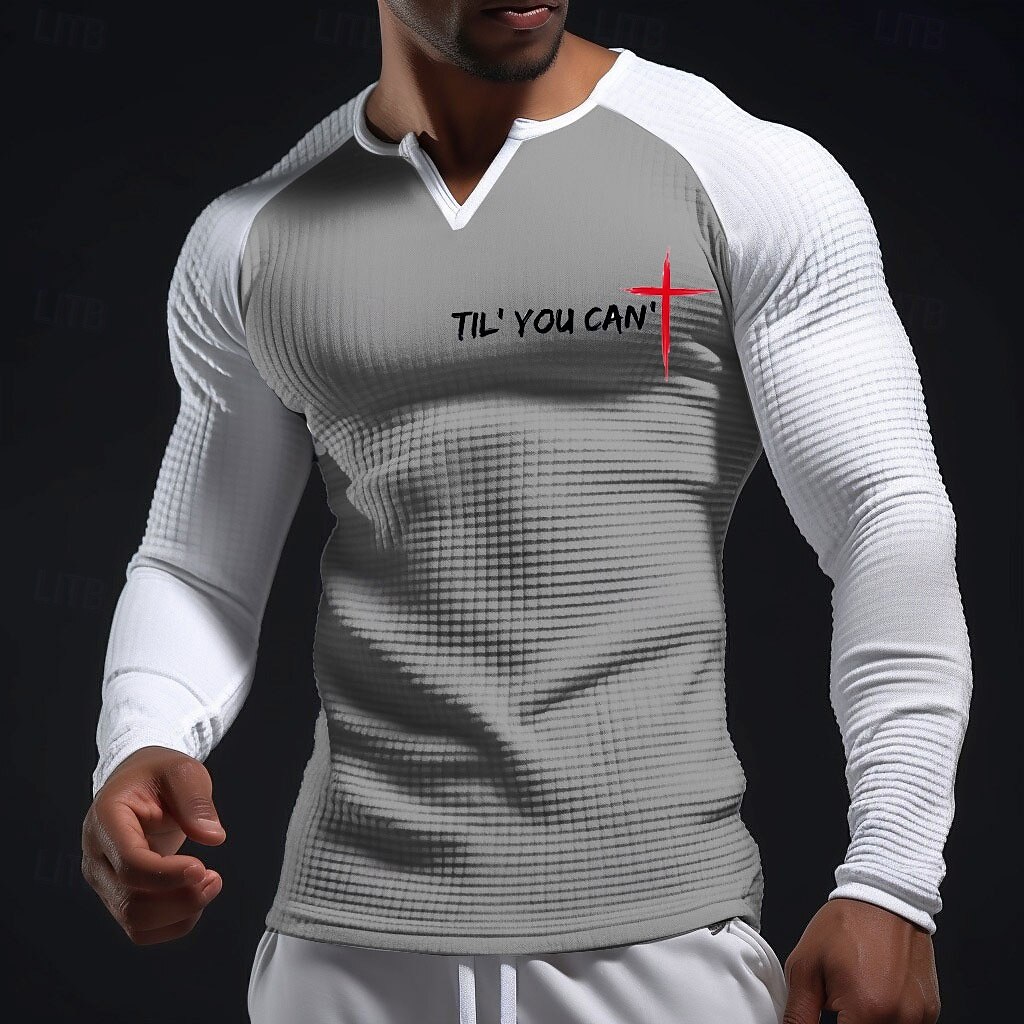 Chemise Bibles pour Hommes Croisés Bible Jusqu'à Ce Que Tu Puisses' Chemise à Col Henley V-Neck Manches Longues Graphique Texturé Waffle Ajustement Slim Fit Muscle Église Vêtements Designer de 2026 ? $23.99 –P1