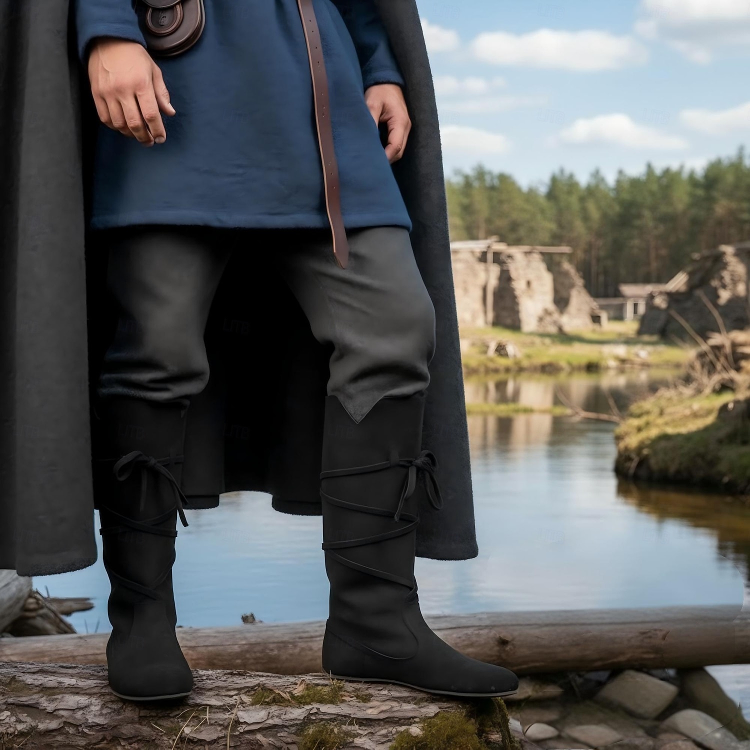 Retro Antiguo Medieval Renacimiento Zapatos Botas Caballero Vikingo Cruzado Disfraz Hombre Vikingo Pirata Víspera de Todos los Santos Carnaval Mascarada Rendimiento LARP Feria Ren Adulto Zapatos 2026 - $51.99 –P9