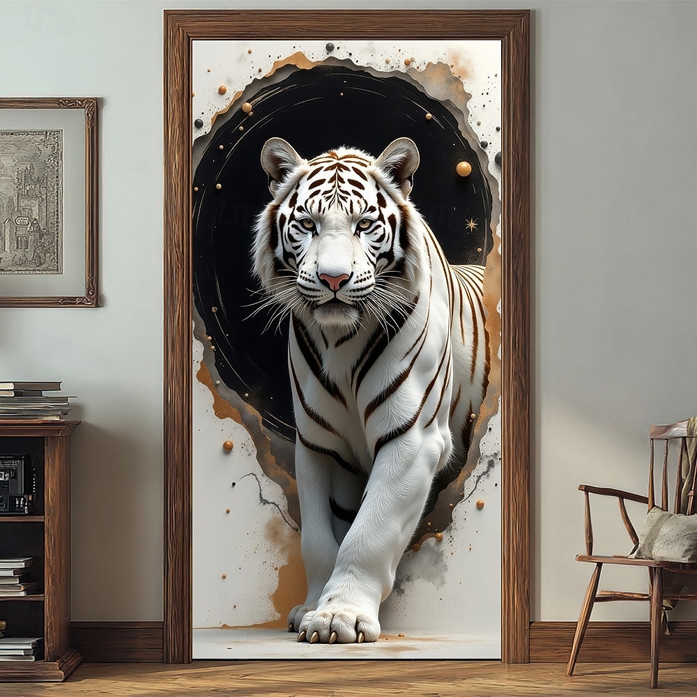 Плакаты Дверная крышка Наружные баннеры Tiger Симпатичные Стиль 3D Общежитие Комната для подростков Общежитие колледжа Спальня в мужском общежитии "Пещера" Фоны для съемки Входная дверь Домашний декор 2026 - $17.99 –P5