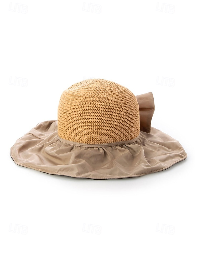 Женская складная солнцезащитная шляпа в стиле бохо с чехлом для хранения, портативная пляжная шляпа из полиэстера с широкими полями, различных цветов, для повседневной носки, путешествий, отдыха и курортного отдыха. 2026 - $11.99 –P9
