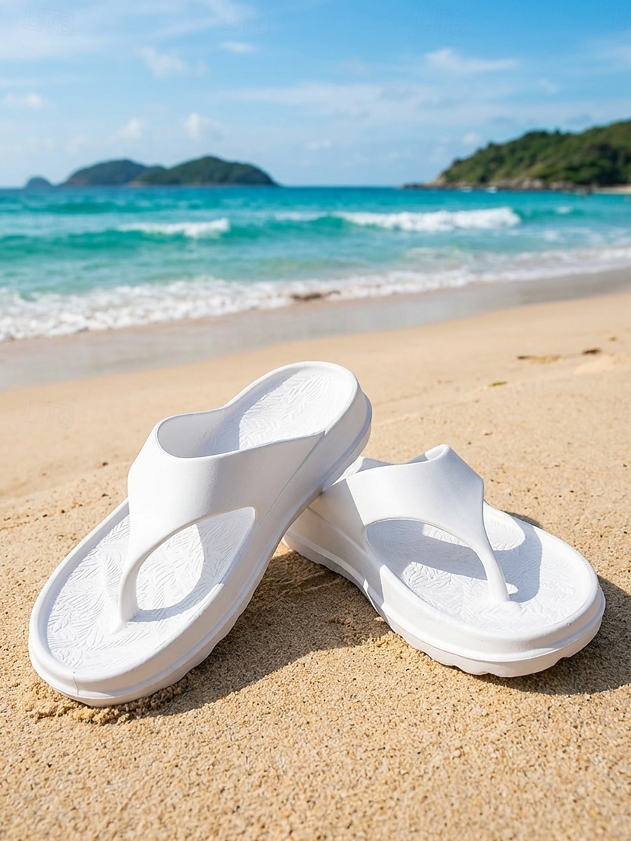 Weiße Damen-Strand-Flip-Flops – leichte, wasserdichte Wolken-Sandalen mit ergonomischer Fußgewölbeunterstützung für Sommerurlaube und tropische Inselausflüge &Alltagskomfort 2026 - $14.99 –P1