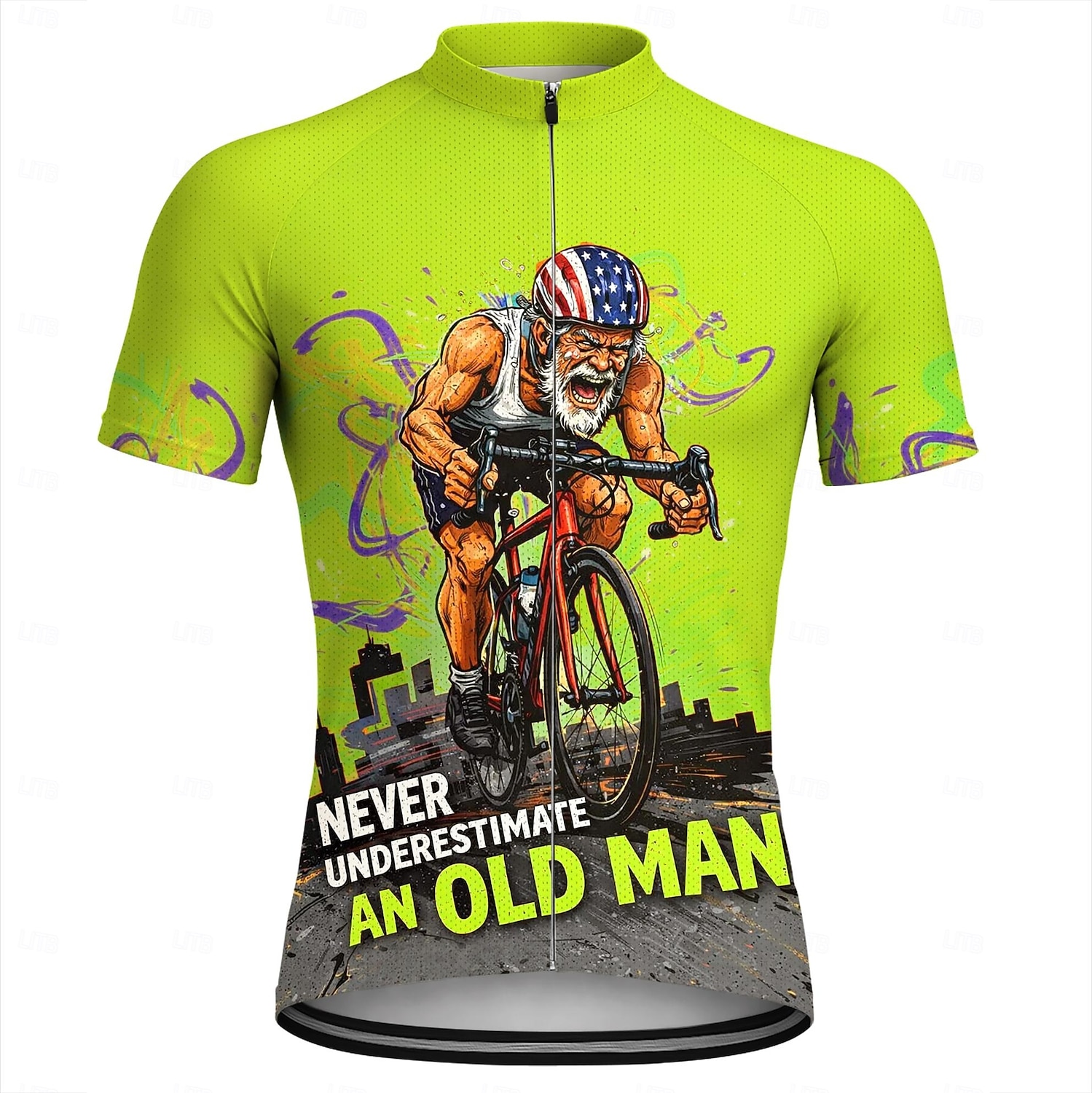 Da uomo Maglia da Ciclismo Maglia da downhill Non sottovalutare mai un vecchio con una bicicletta Manica Corta Bicicletta Maglia Maglietta con 3 tasche posteriori Resistente ai Raggi UV Asciugatura del 2026 a $30.99 –P7