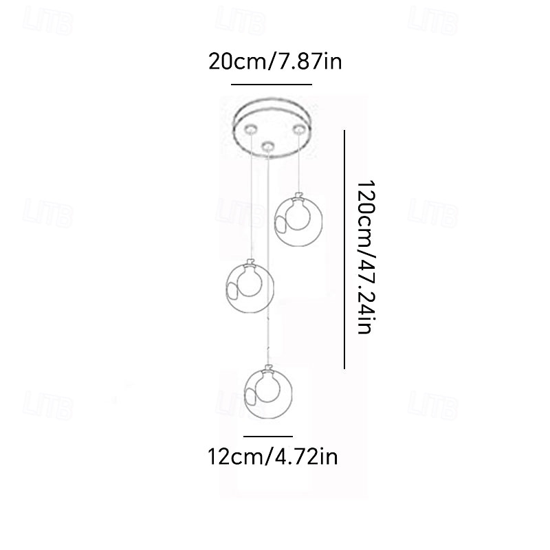 lange lysekroner for høyt tak, moderne krystallkuler pendellampe, globe regndråpelampe, hengende lysarmaturer til spiraltrapp, foaje, entrywa 2026 - $66.99 –P12