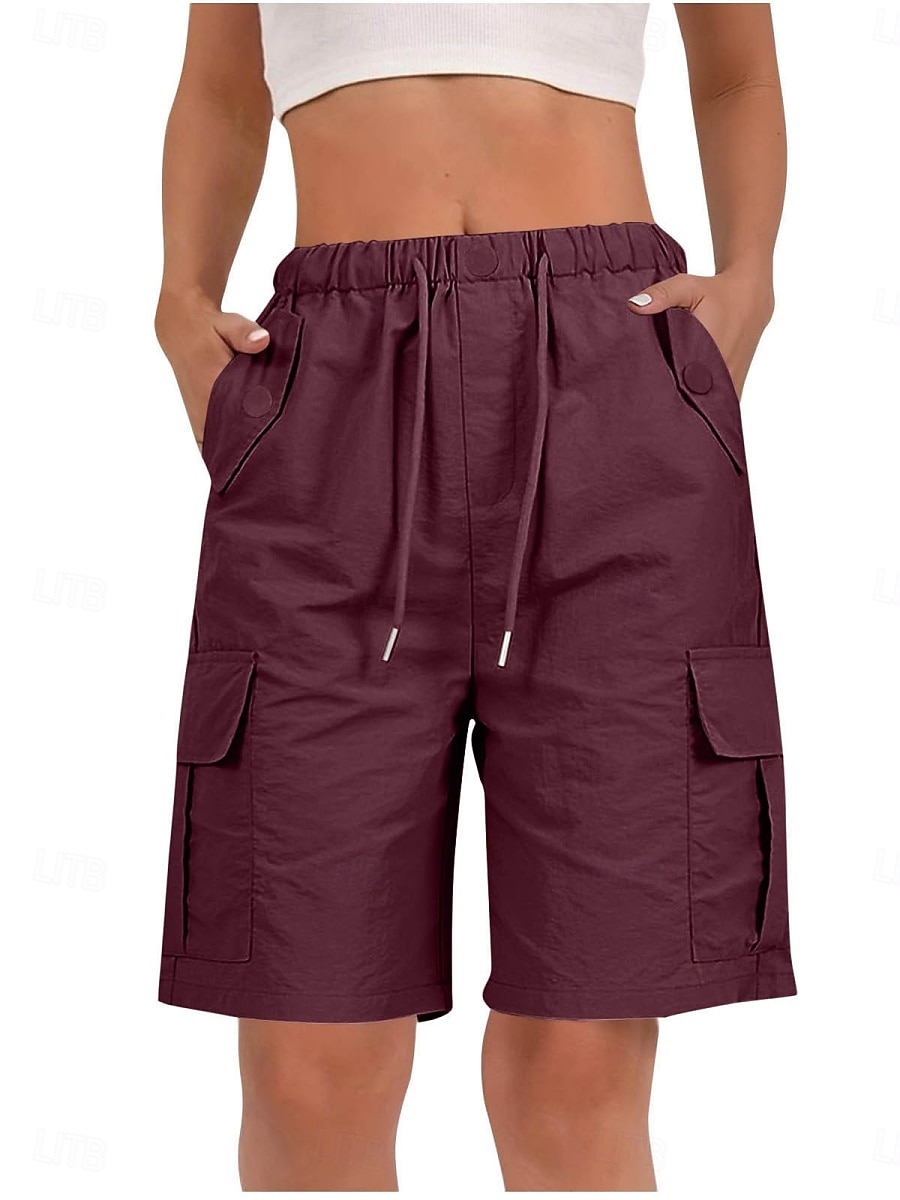 نسائي برمودا شورت شورت كارجو تشينوز شورتات العطلة أناقة الشارع كاجوال باختصار الخصر متوسط سهل رباط جيب مريح غير مطاطي مناسب للبس اليومي الأماكن المفتوحة عطلة أرجواني داكن مشمش رمادي داكن أسود 2026 - $21.99 –P8