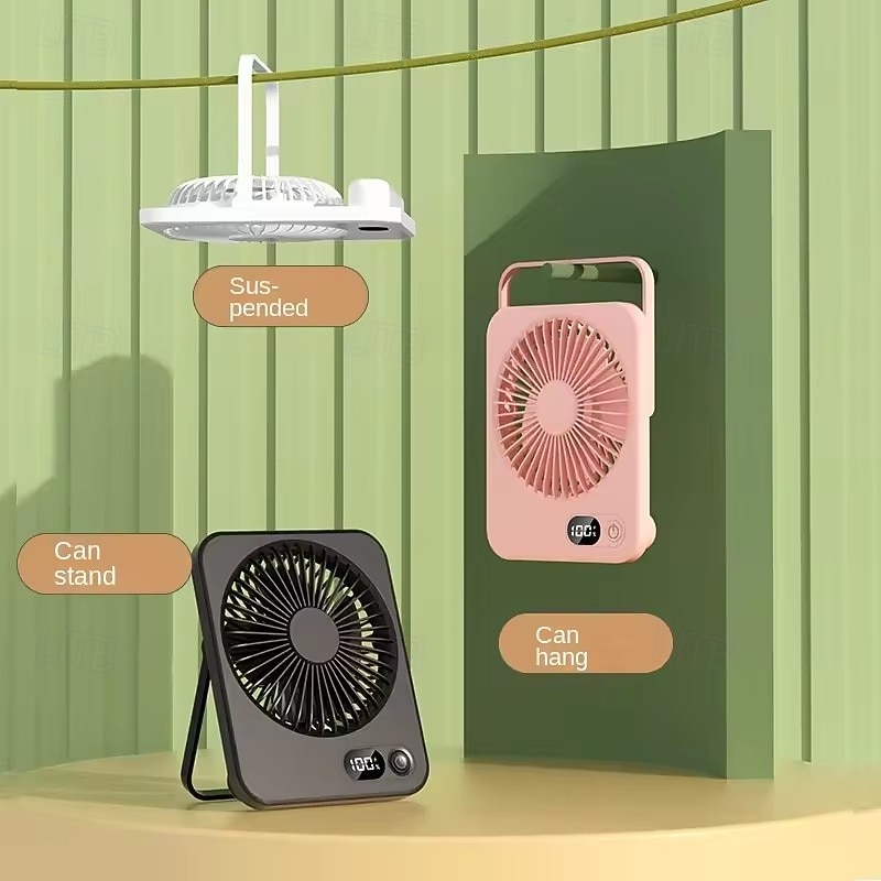 Portable Desk Fan with LED Battery Display, Rechargeable Table Fan, 180° Foldable Wall Hanging Personal Fan, Ultra-Thin Quiet USB Powered Fan for Office, Travel, Bedroom, Kitchen 2026 - $10.99 –P5