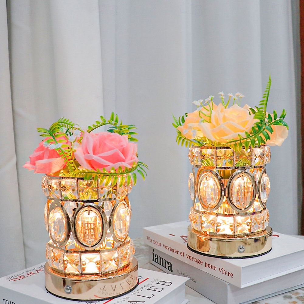 Rose Flower Lamp, Rechargeable Cordless Touch Crystal Bedside Table Lamp with 3-Color Dimmable Small Night Light - Birthday Gifts for Women, Mom, Wife, Living Room, Bedroom Decor, Romantic Home Decor 2026 - $59.99 –P3