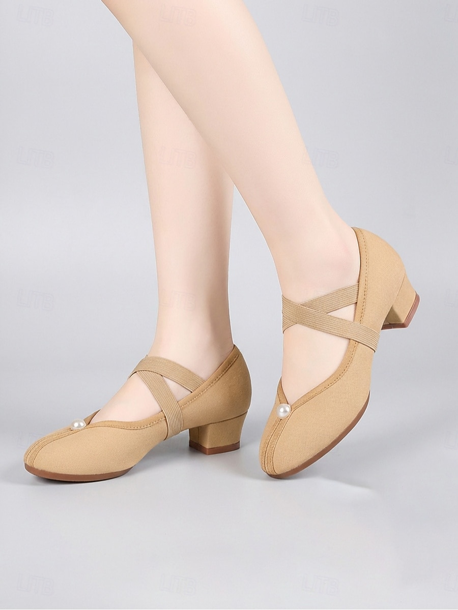 scarpe da ballo da donna nere con tacco basso - comode scarpe da ballo da sala &ballerine da ballo latino del 2026 a $34.99 –P1