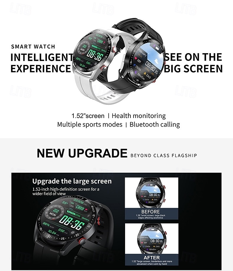 iMosi HW20 Умные часы 1.52 дюймовый Смарт Часы Bluetooth Педометр Напоминание о звонке Датчик для отслеживания сна Совместим с Android iOS Универсальные 2026 - $38.99 –P14