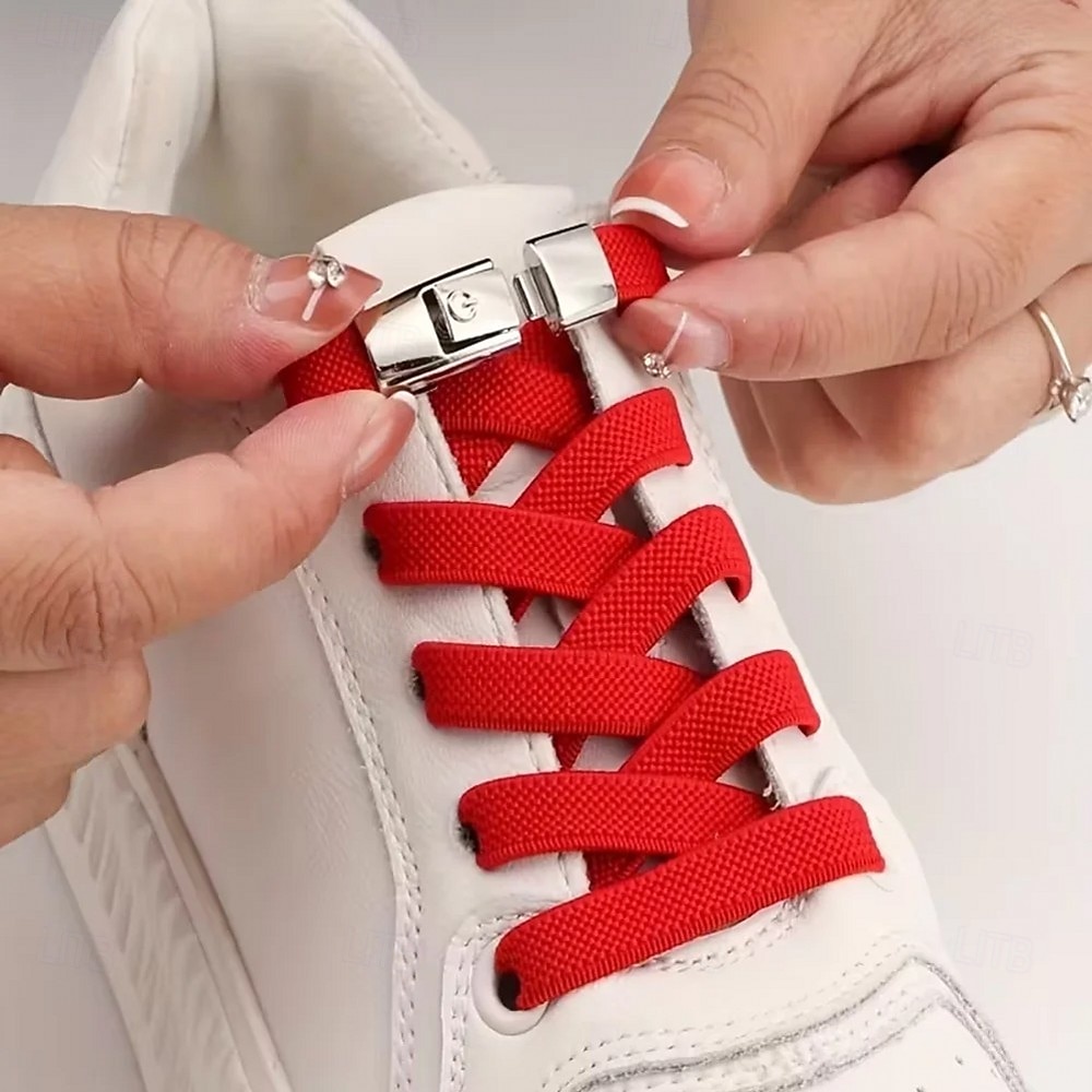 Press Lock Shoelaces Without ties Colorful Lock Elastic Laces Sneakers Kids Adult Flats No Tie Shoe laces for Shoes 8MM Widened Flat No Tie Shoelaces for Shoes Accessories 2026 - $9.99 –P3