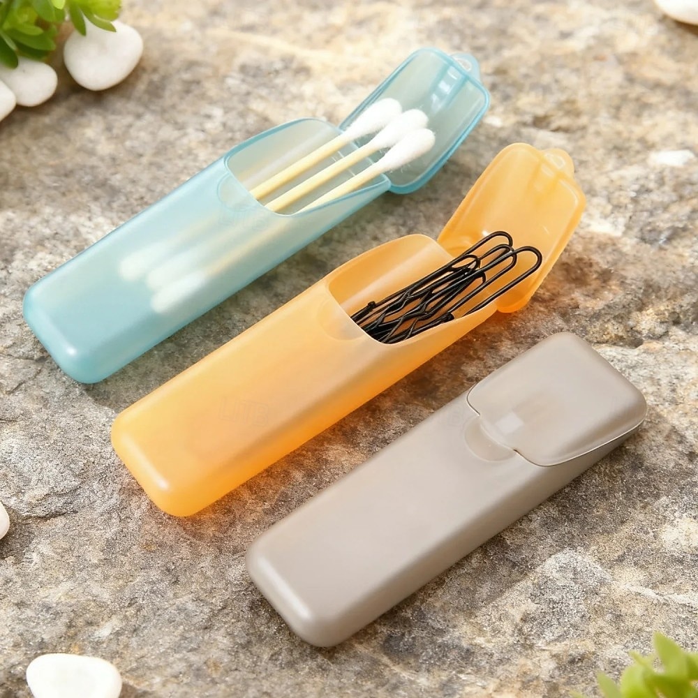 4/6 ks přenosných úložných krabiček (náhodná barva), organizér na malé díly, cestovní párátka, dentální nit, přihrádky na pilulky a šperky, pouzdra na jehly s vatovými tyčinkami, domácí cestovní 2026 - $9.99 –P6