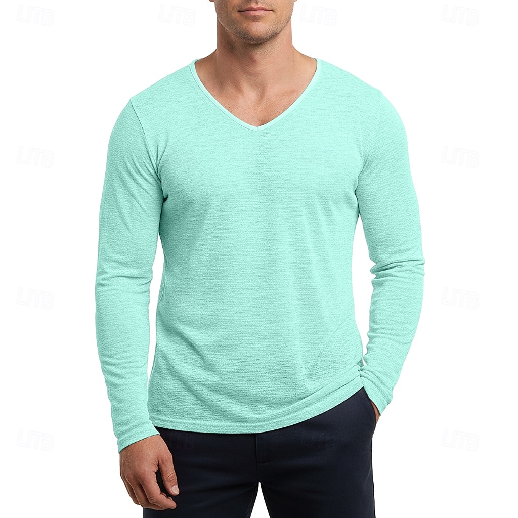 Ανδρικά Μπλουζάκι Κοντομάνικα Μπλουζάκι μπλουζάκι Μακρυμάνικο πουκάμισο Μακρυμάνικο Λαιμόκοψη V Καλοκαίρι Άνοιξη Όλες οι εποχές Σκέτο Με Υφή Μοντέρνα Υψηλής Ποιότητας Βασικό Κλασσικό Causal 2026 - $16.49 –P9