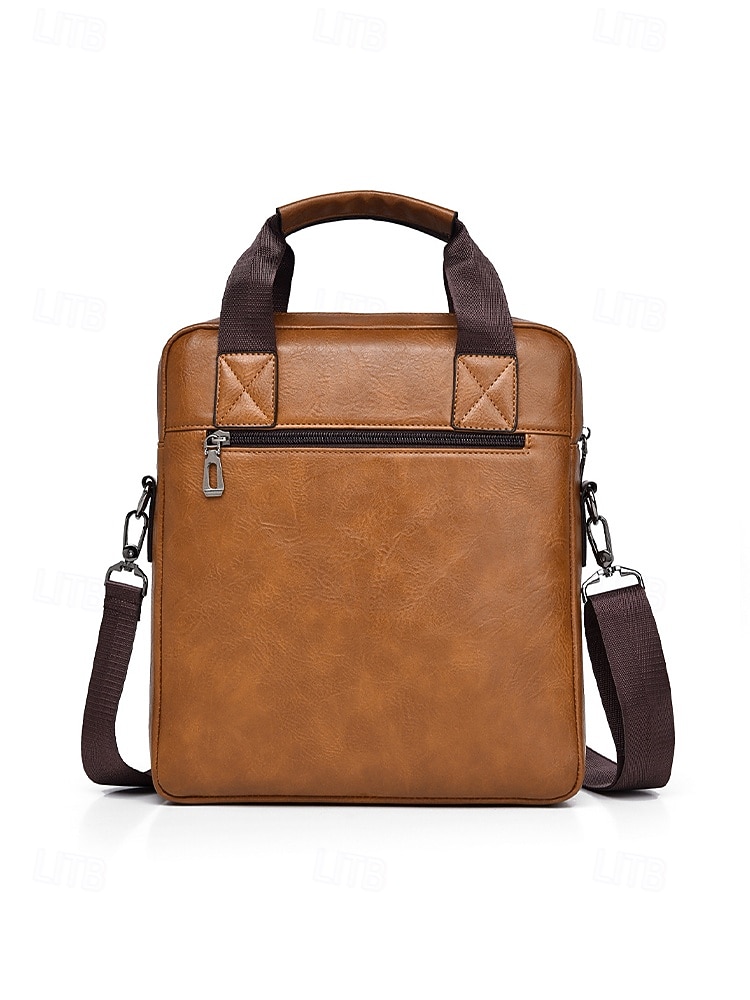 ανδρική τσάντα ώμου από τεχνητό δέρμα σε πολλά χρώματα, μεγάλης χωρητικότητας, με πολλές τσέπες και χιαστί τσαντάκι για καθημερινή χρήση, εργασία, μετακινήσεις και ταξίδια 2026 - $29.99 –P7