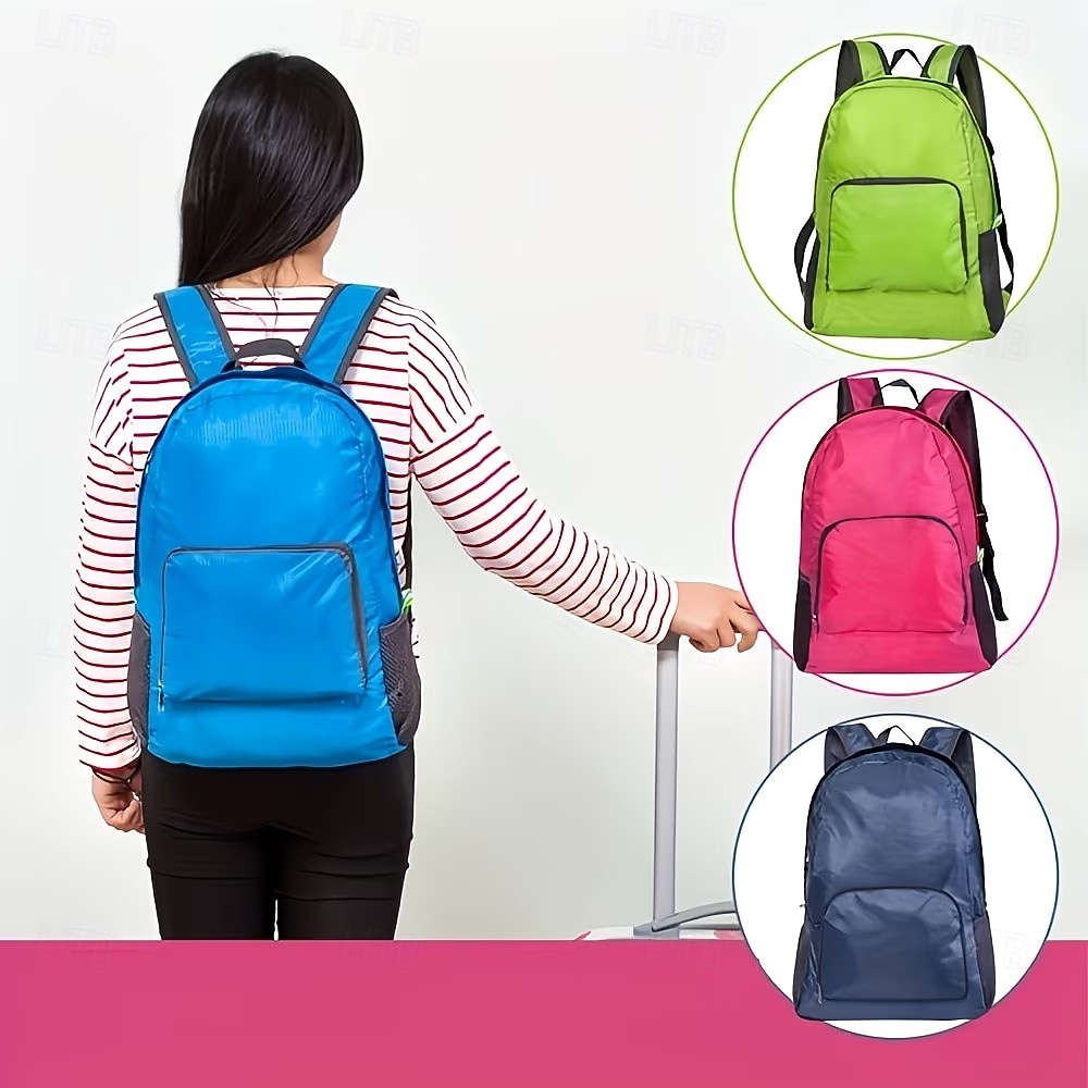 Mochila dobrável de viagem, leve e com grande capacidade, feita de lona, ideal para mulheres. &Homens, ideal para caminhadas, acampamentos e montanhismo. &esportes ao ar livre de 2026 por $12.49 –P3