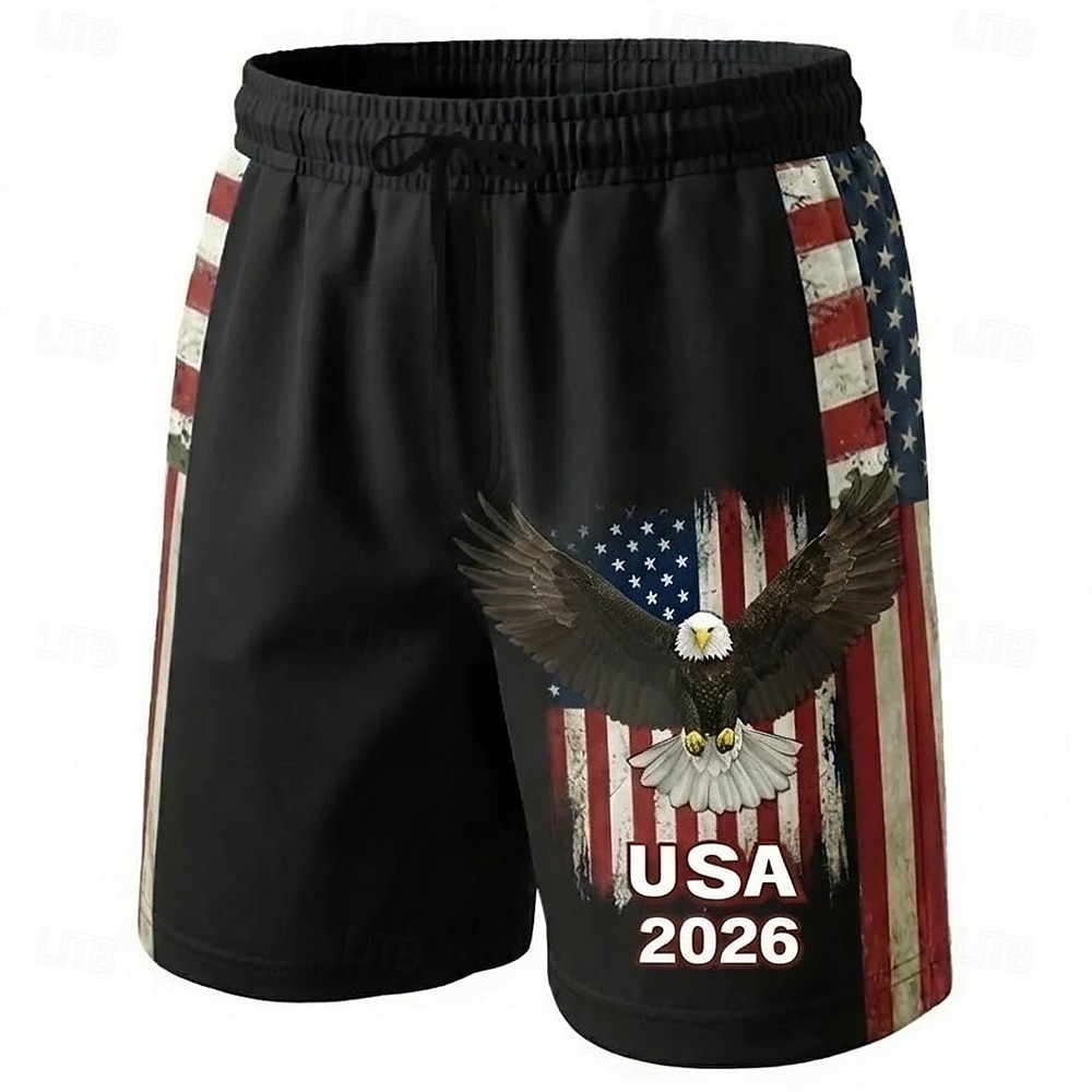 Hombre 4 de julio, 250 aniversario de Estados Unidos Águila Bandera estadounidense Boxers de Natación Pantalones de Natación Pantalones de Surf Media cintura Patriótico Festivos Bolsillos laterales 2026 - $20.99 –P1