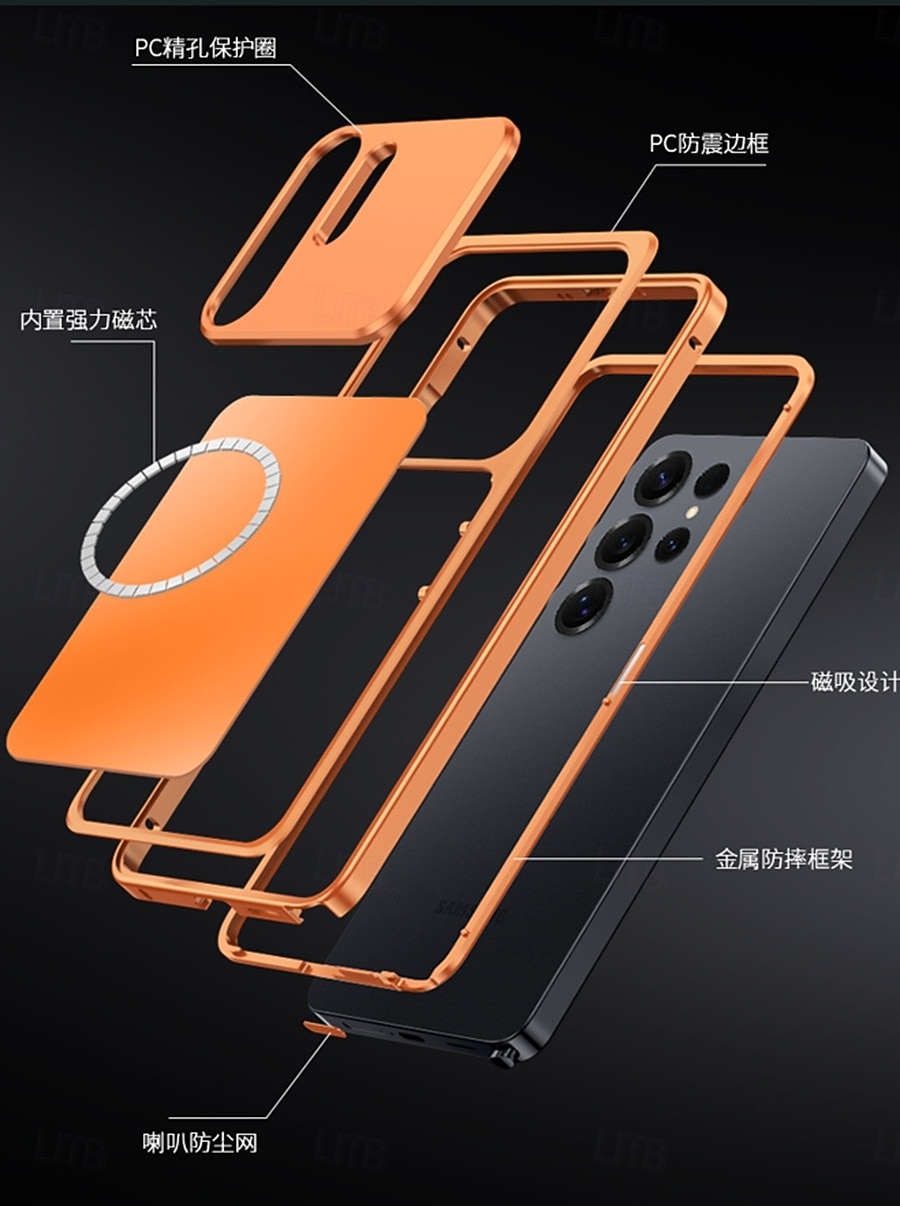 Phone Case For Samsung Galaxy S26 Ultra Back Cover Magnetic Adsorption Full Body Protective Shockproof Retro Metal 2026 - $26.99 –P7