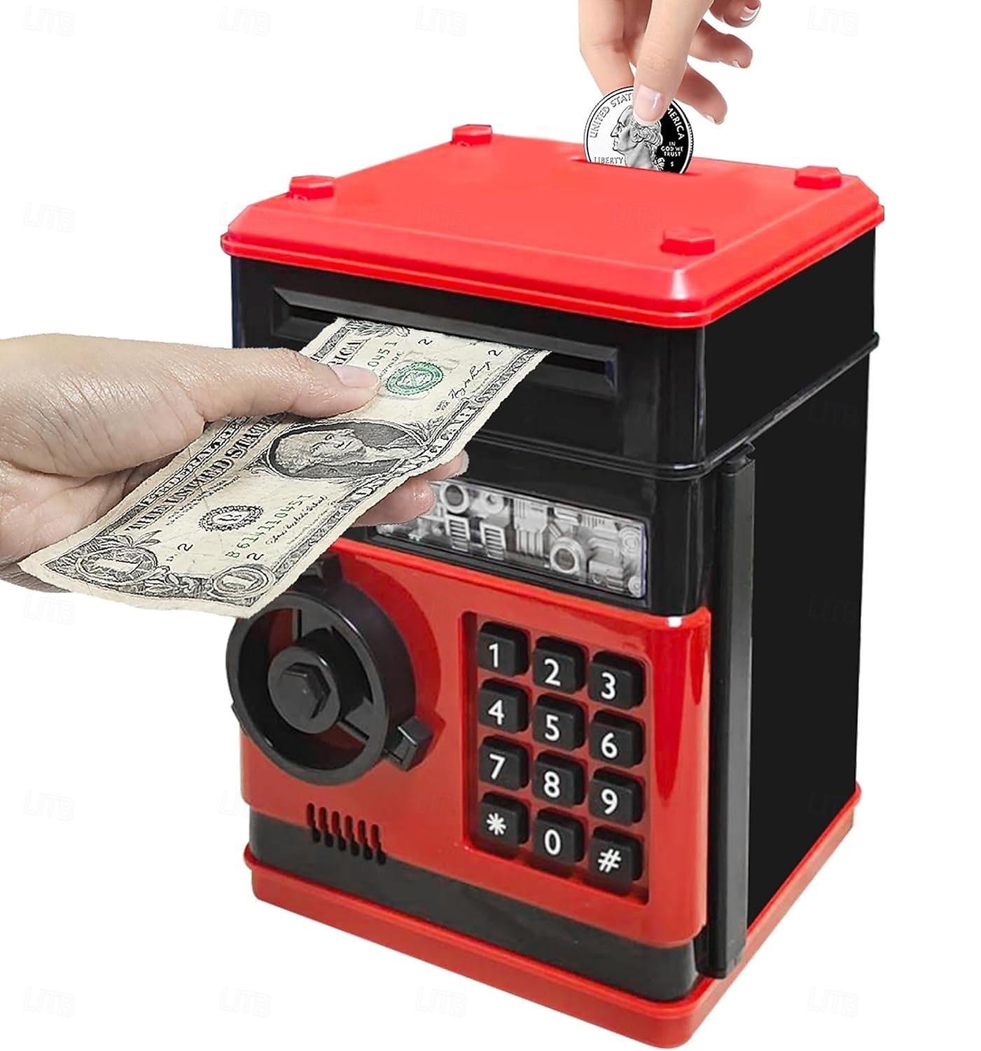 Elektronická mincovní banka s ochranou heslem, ABS materiál, bankomat, digitální mince a vklad hotovosti, hudební hračka, dárek pro děti pro rané učení a vzdělávání 2026 - $20.99 –P1