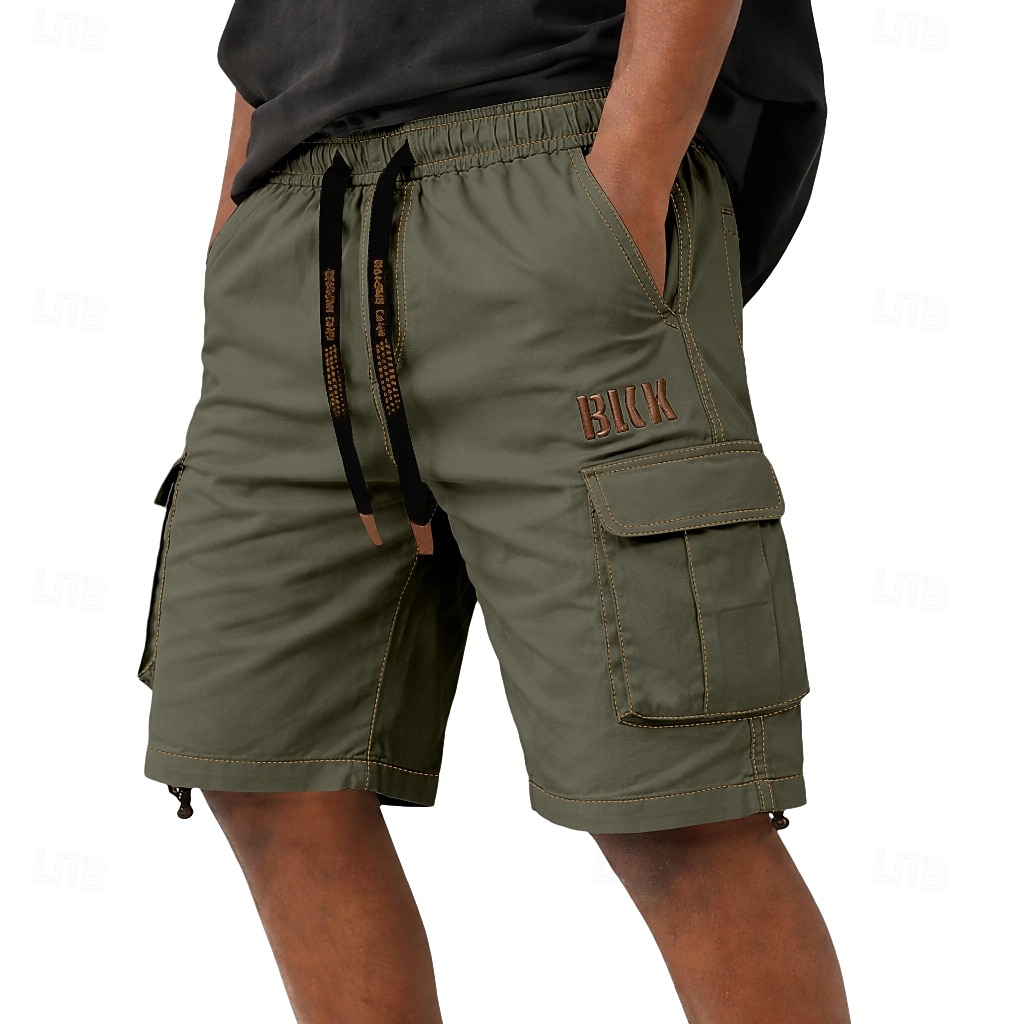 Homens Calças de carga Bermuda Cargo Calção Shorts casuais Bordado Bolsos Tecido Conforto Comprimento do joelho Casual Ao ar livre Streetwear Moda Roupa de rua Camuflagem cáqui Camuflagem - Verde de 2026 por $26.99 –P6