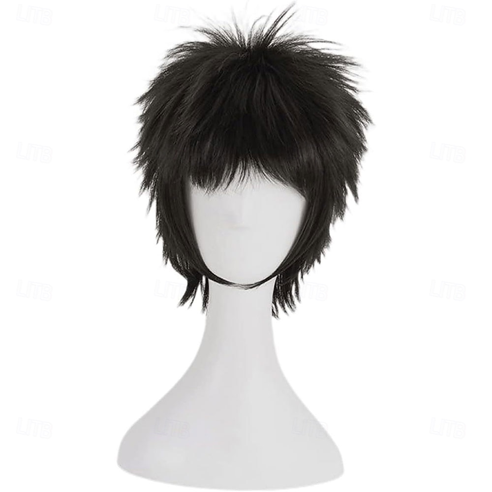 Peluca negra corta y puntiaguda de aventurero oceánico para fiesta de cosplay 2026 - $24.99 –P1