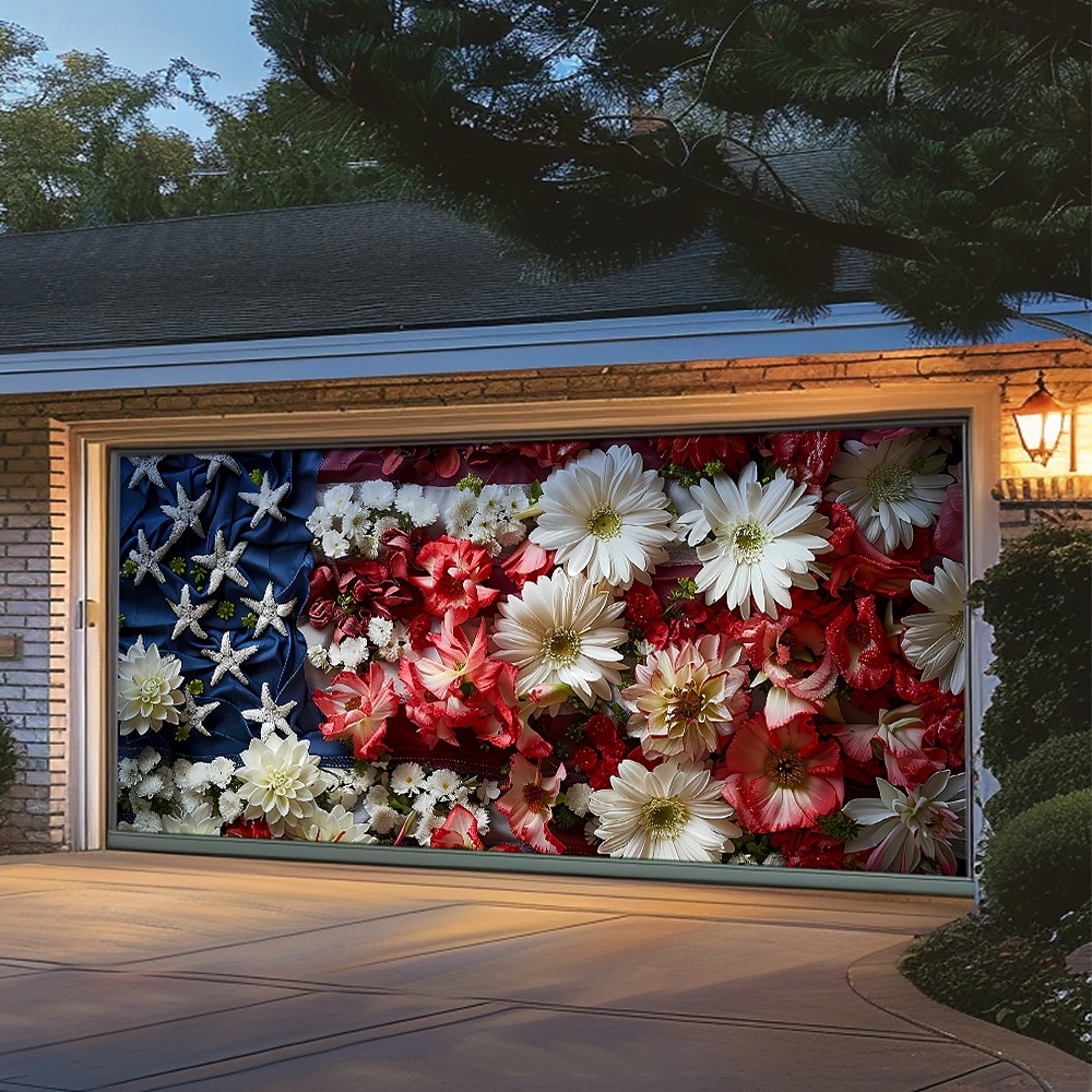 4 de julio de 2026 250° Día de los Caídos Tapiz Cubierta de Puerta de Garaje Gran Fondo Colgante Bandera Americana Vintage 3D Fiesta Patriótica Al Aire Libre Fondos de Tiro Decoración de Hogar 2026 - $59.99 –P3