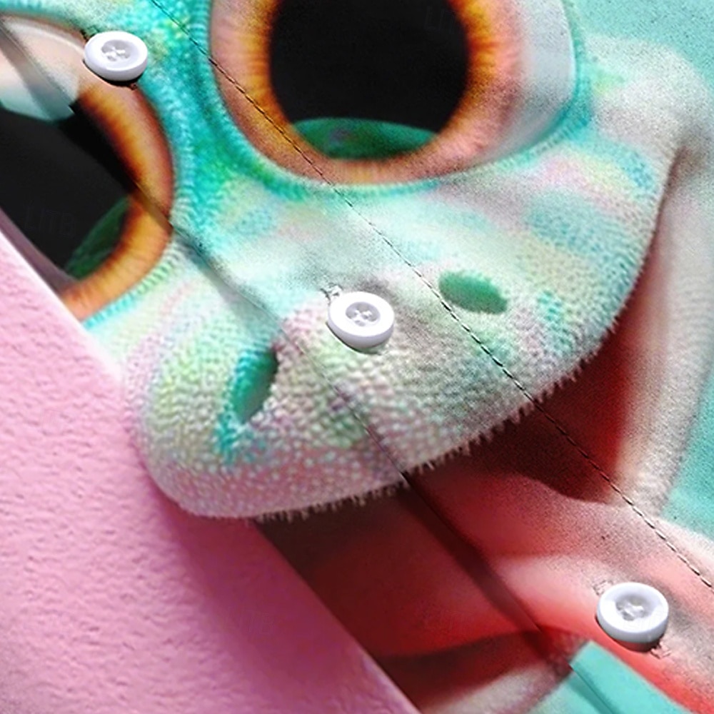 Homens Animal Sapo Lagarto Camisa havaiana camisa de botão Camiseta Aloha Manga Curta Havaiana férias na praia Verão Primavera Aberto para a Lateral Impressão 3D camisas de colarinho Um bolso frontal de 2026 por $25.99 –P7