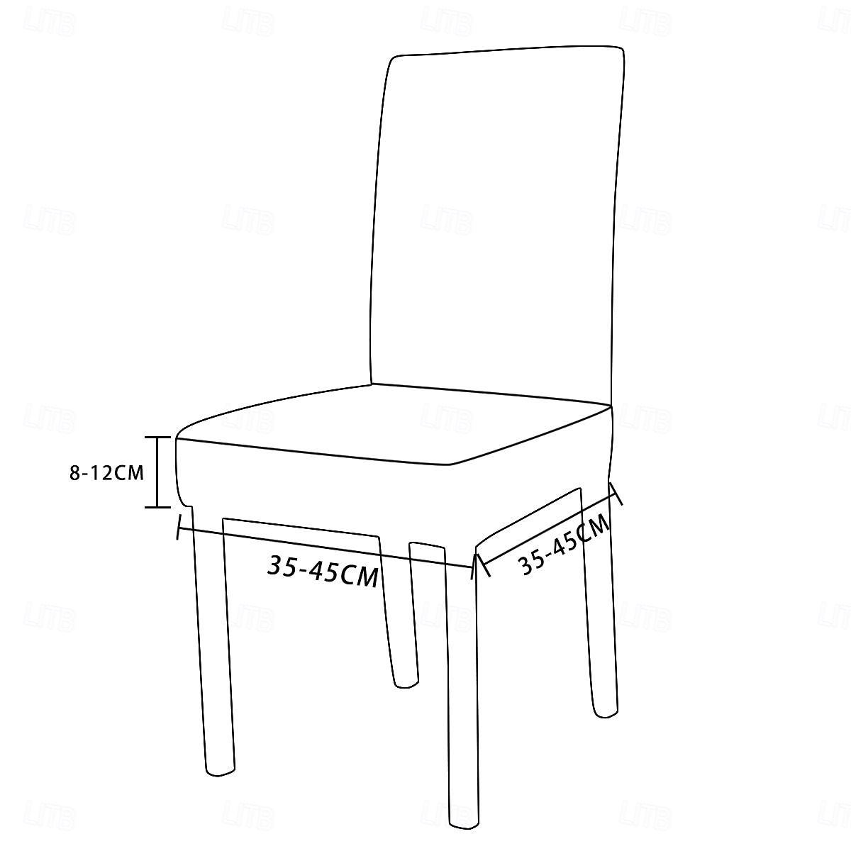 Strečový žakárový diamantový potah na sedák s elastickým potahem, dvojité elastické pásky, prachotěsný chránič sedáku do jídelny, kuchyně, hotelu 2026 - $8.99 –P1
