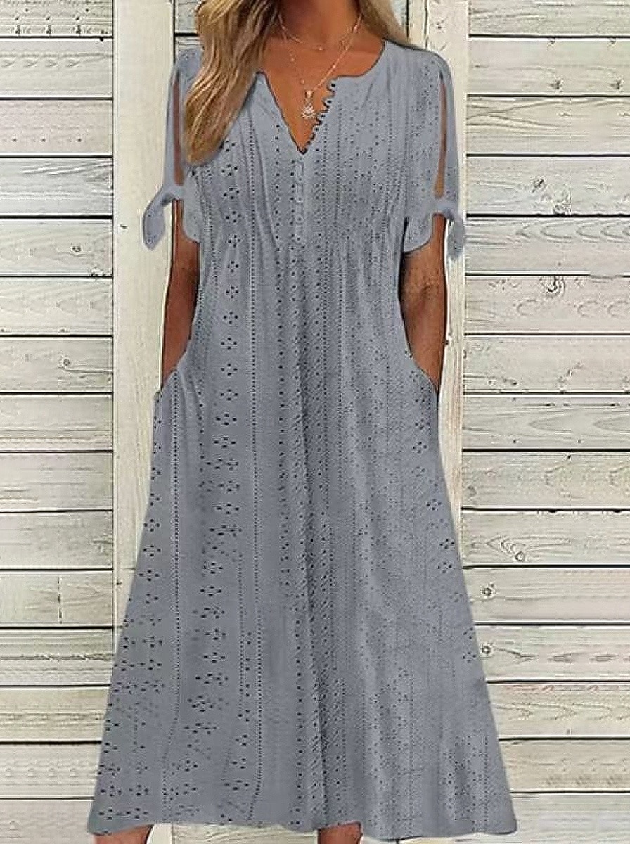 Női Midi ruha Boho ruha A vonalú ruha nyári ruha Rakott ruha Elegáns Divat Modern Hétköznapi Napi Szabadtéri Laza öltözet Sima Rövid ujjú V-alakú Medence Fekete Fehér Arcpír rózsaszín Nyár Tavasz 2026 - $11.49 –P5