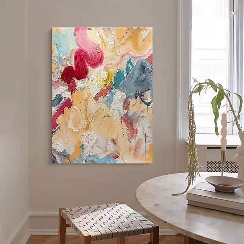 Handmade Oil Painting Canvas Wall Art Decoration Modern Dopamine Color Abstract Texture for Home Decor Frame Hanging/Rolled Frameless Unstretched Painting 2026 - $55.99 –P4