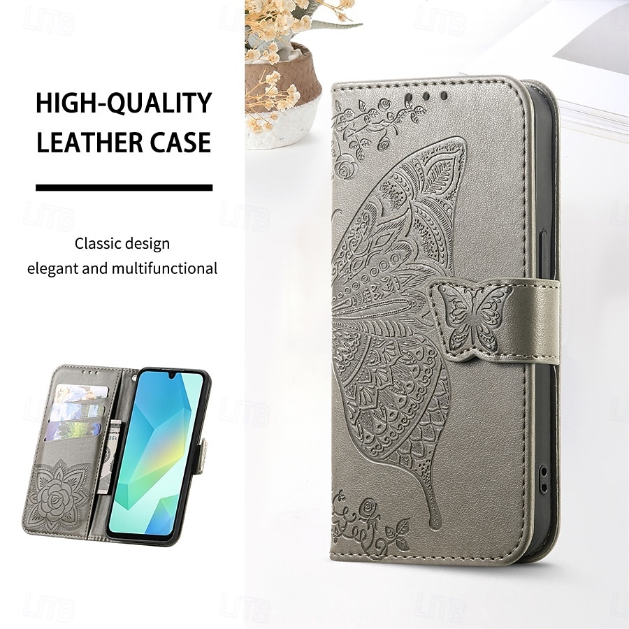 Phone Case For Samsung Galaxy S26 S26 Plus S26 Ultra Wallet Case Flip Cover with Wrist Strap Kickstand Butterfly Retro TPU PU Leather 2026 - $14.99 –P10