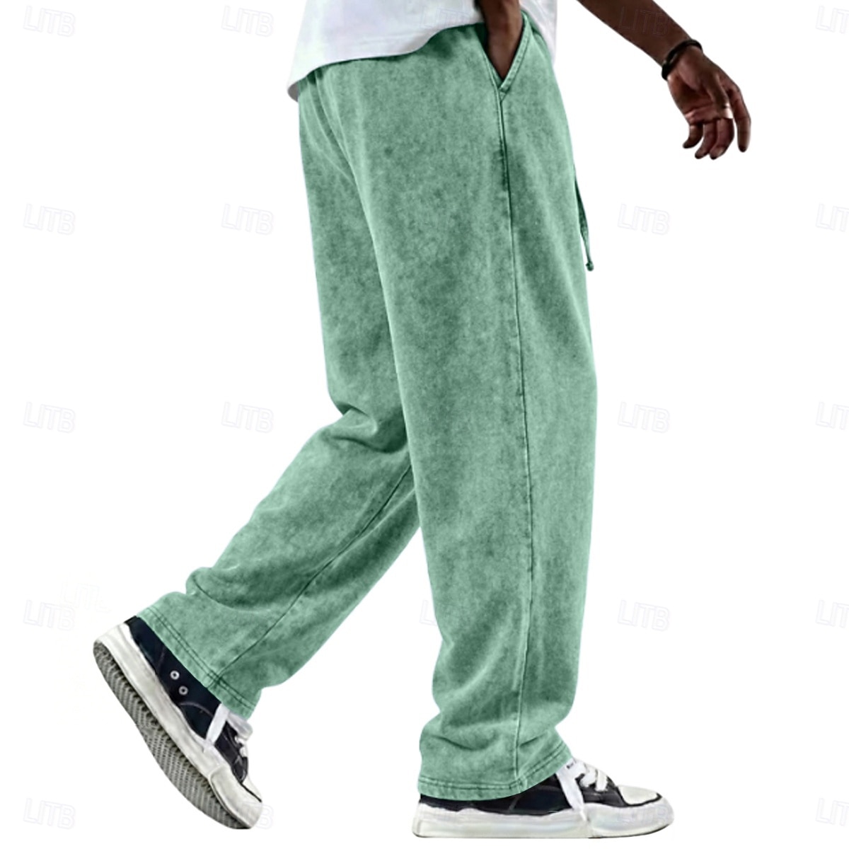 Per uomo Pantaloni Pantaloni casual 100% cotone Pantaloni Larghi Pantaloni lavati con acido Coulisse Elastico in vita Gamba Dritta Semplice Morbido Confortevole Lunghezza intera Casuale Quotidiano del 2026 a $29.99 –P6