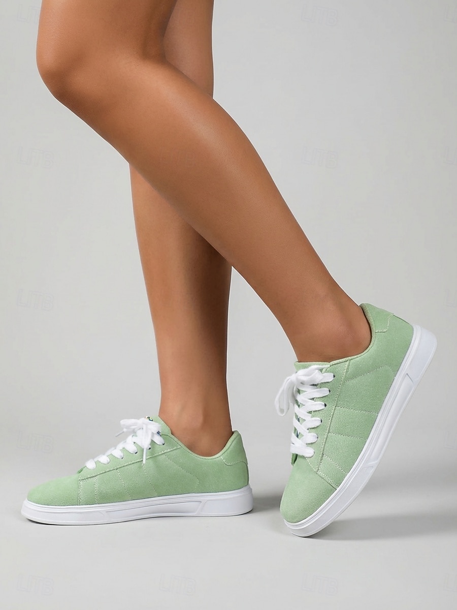 Grüne Damen-Sneaker – minimalistische Schnürschuhe für Damen, ideal für Reisen, Alltag und Shopping 2026 - $34.99 –P2