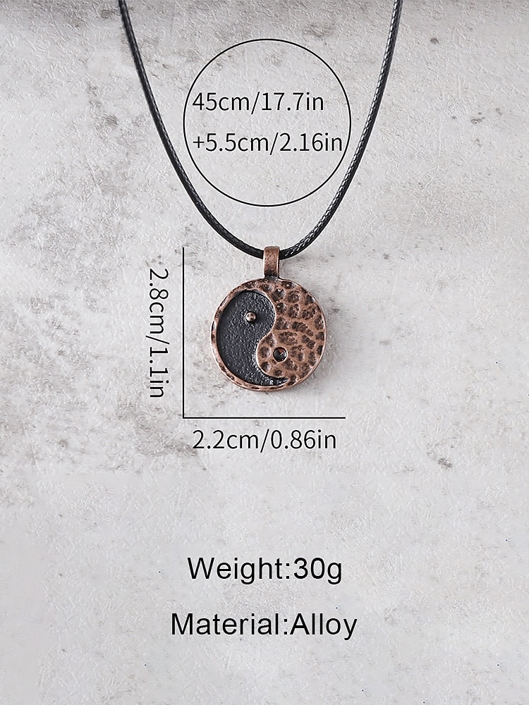 Men's Bohemian Alloy Pendant Necklace, Vintage Silver Tribal Layered Chain Jewelry for Summer Beach Vacation & Daily Casual Wear 2026 - $7.99 –P7