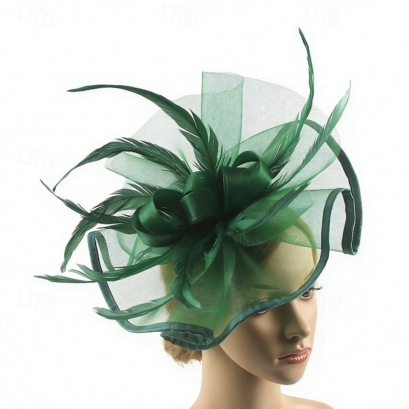 fascinators Veer Netto Bruiloft Verjaardag Elegant Vintage leuke Style Met Veer Tule Helm Hoofddeksels 2026 - $17.49 –P7