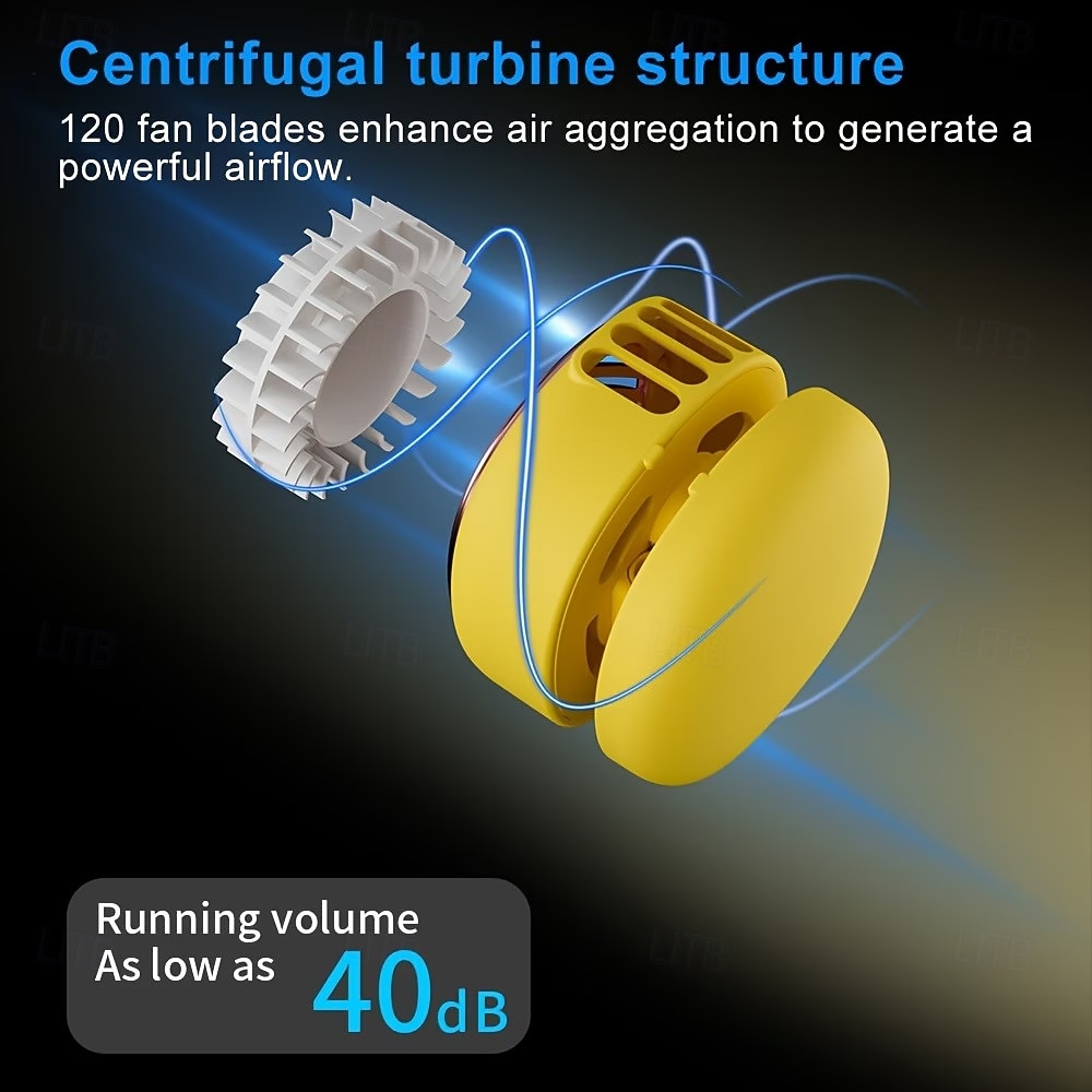 Neck-worn Fan Featuring 5-speed Cooling, Dual-turbo Technology, And Ultra-quiet 40-decibel Operation Lightweight And Skin-friendly Design, Ideal For Travel, Outdoor Activities, And Everyday Use 2026 - $17.99 –P8