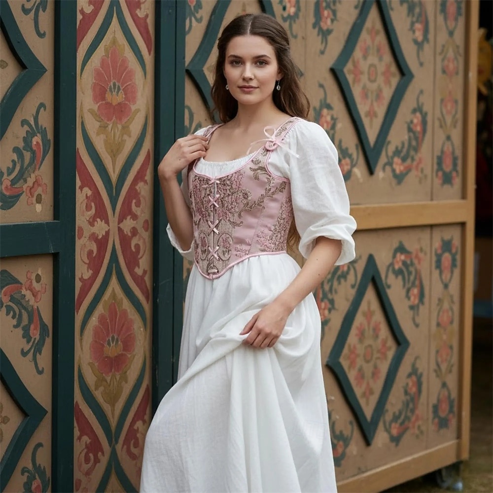 Medieval Renascentist Cottagecore Corset Corsaj Viching Țăran Cu Șiret Costume de fancy Pentru femei Celtic Fantezie Halloween Carnaval Performanță LARP Ren Faire Adulți Corset Corsaj 2026 - $38.99 –P14