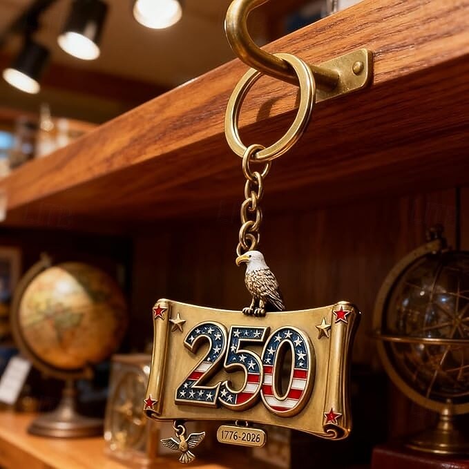 Portachiavi da 10 pezzi per il 250° anniversario degli Stati Uniti, portachiavi con bandiera americana del corpo dei Marines 1776-2026, regali per veterani per cittadini statunitensi, decorazioni del 2026 a $16.99 –P13