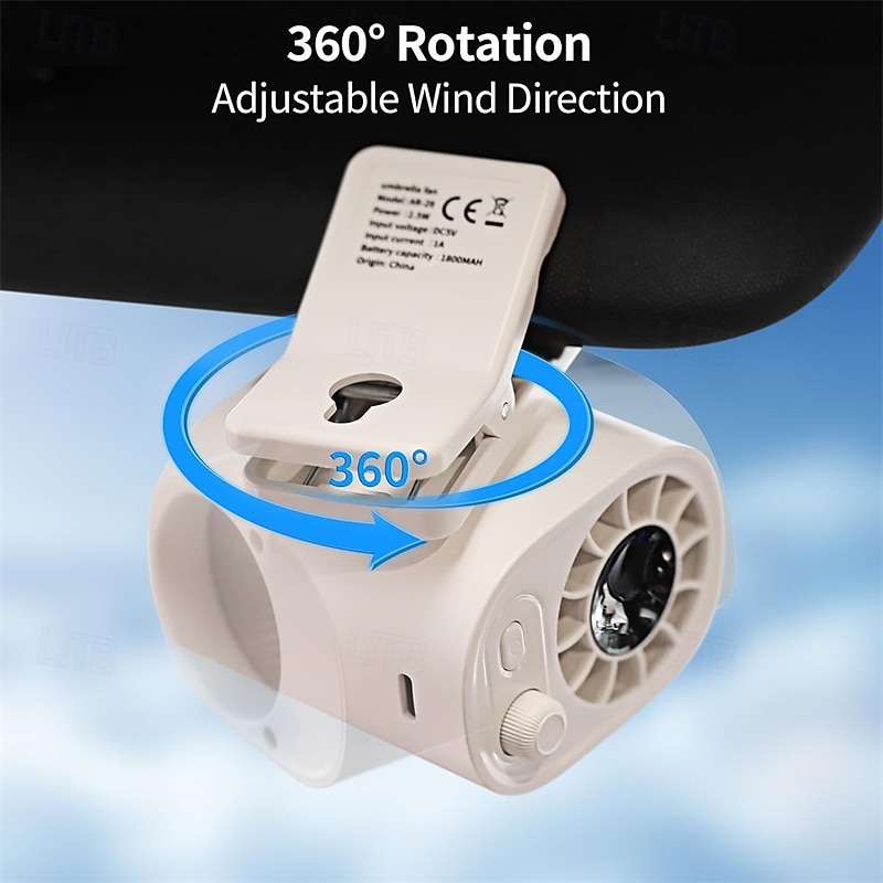 Ventilátor s klipem a LED displejem, nastavitelná rychlost 100 otáček, přenosný USB dobíjecí 1800mah baterie, osobní chladicí mini ventilátory, ruční, do deštníku, kanceláře, kempování, posilovny, na 2026 - $33.99 –P3