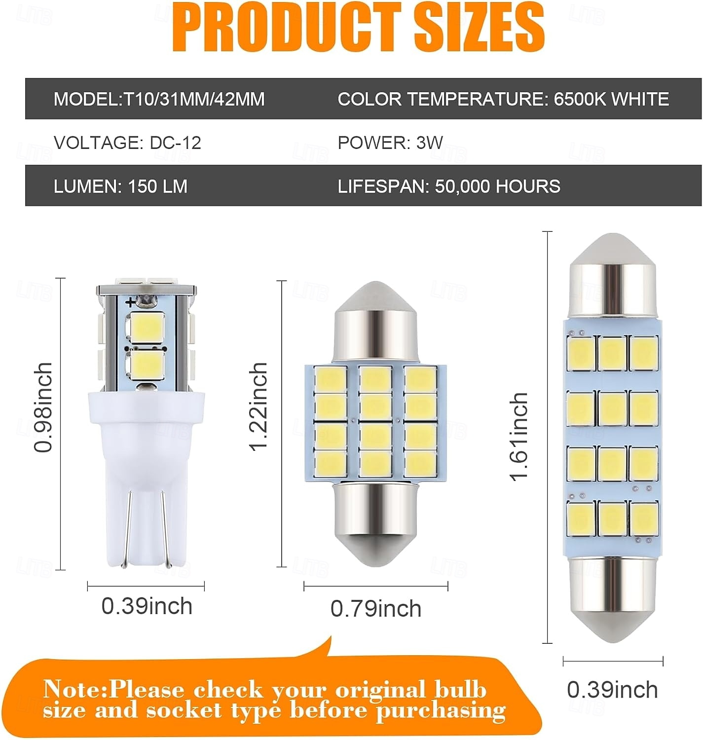 Kit di 24 lampadine a LED per interni auto, set da 194 T10 DE3175 578, lampadine da 31 mm e 42 mm, luci di ricambio per interni auto, luci targa, luci laterali, luci di svolta, luci del bagagliaio del 2026 a $17.99 –P1