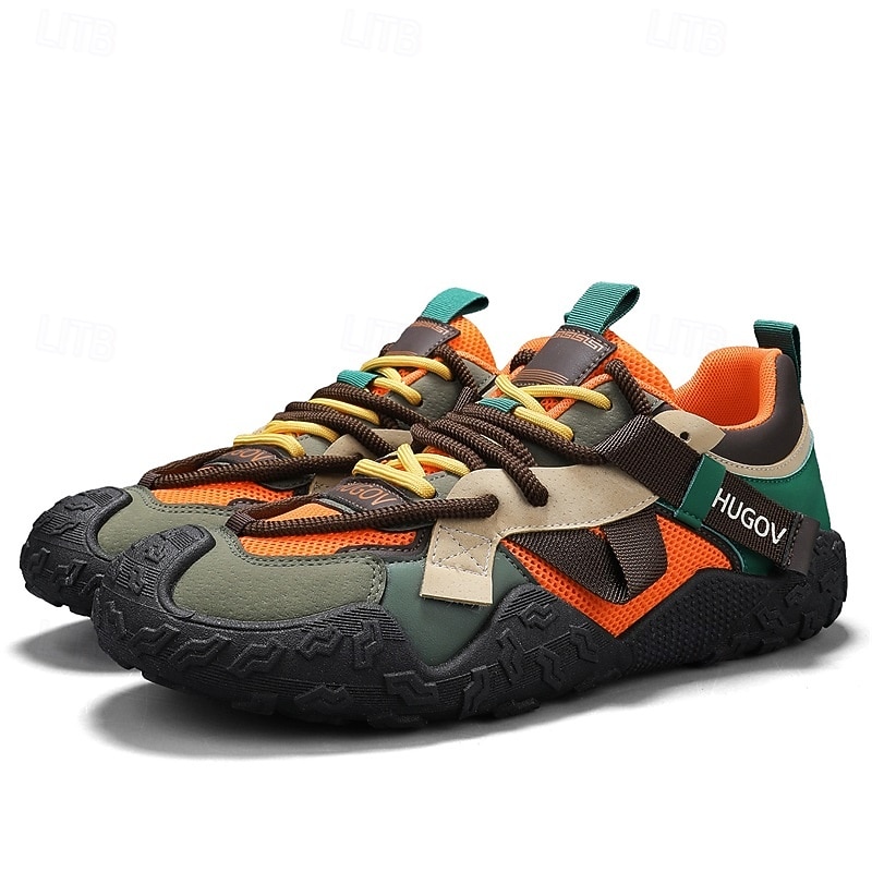 męskie buty sportowe typu adventure trail z wielokolorowymi paskami, oddychające i wytrzymałe, idealne na piesze wędrówki, sporty na świeżym powietrzu i do codziennego użytku 2026 - $42.99 –P8