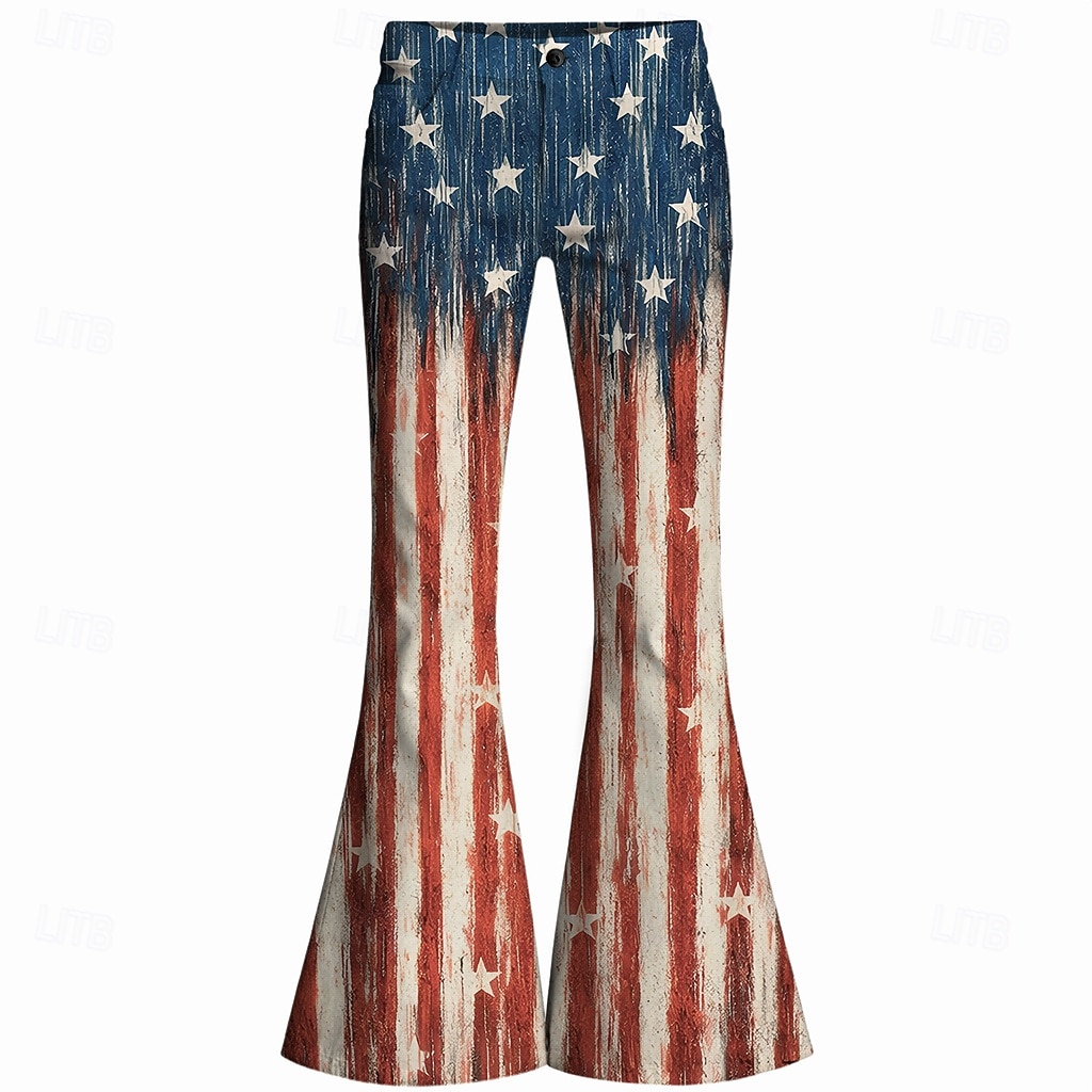 250° anniversario USA Retrò Vintage Anni '70 Pantaloni Pantaloni a zampa d'elefante Hippie Disco Vita alta Zigzag Costume Per donna Mascherata 4 Luglio Feste Giorno dell'Indipendenza Adulti Pantaloni del 2026 a $35.99 –P2