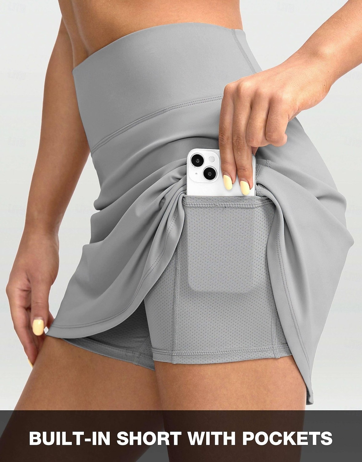 Dam Solid färg Avslappnad kjol Tennis Skort Tenniskjolar med shorts Ficka Snabb tork Andningsfunktion Volleyboll Tennis Badminton Kjolar Brist Svart Mörkblå Grå Tenniskläder 2026 - $9.99 –P6