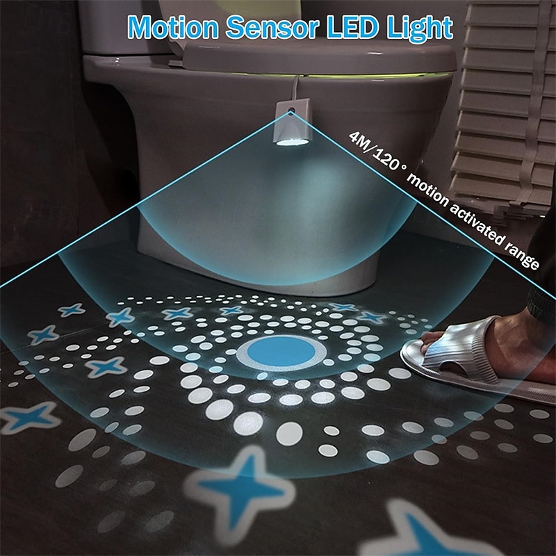 Motion Sensor Toilet Light With 16 Colors and Star Projection, Rechargeable LED Bowl Night Light for Bathroom, Funny Gift for Women Men Girls Boys 2026 - $20.99 –P3