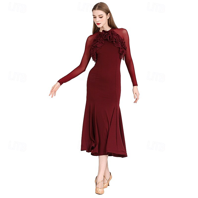 Tiodans Klänning Plisserat Tvinning Dam Fest Träning Prestanda Långärmad Elastan Polyester 2026 - kr.1745 –P4