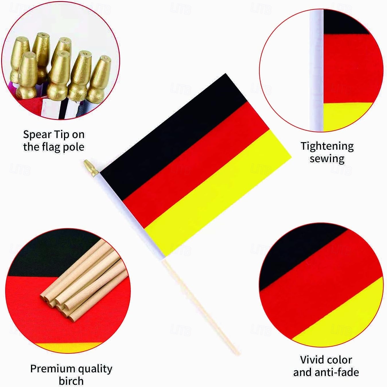 Pacote com 25 miniaturas da bandeira alemã em haste, medindo 5x8 polegadas, ideais para jogos da Copa do Mundo de Futebol, eventos esportivos, decoração de festas e para torcedores vibrarem. de 2026 por $16.99 –P2
