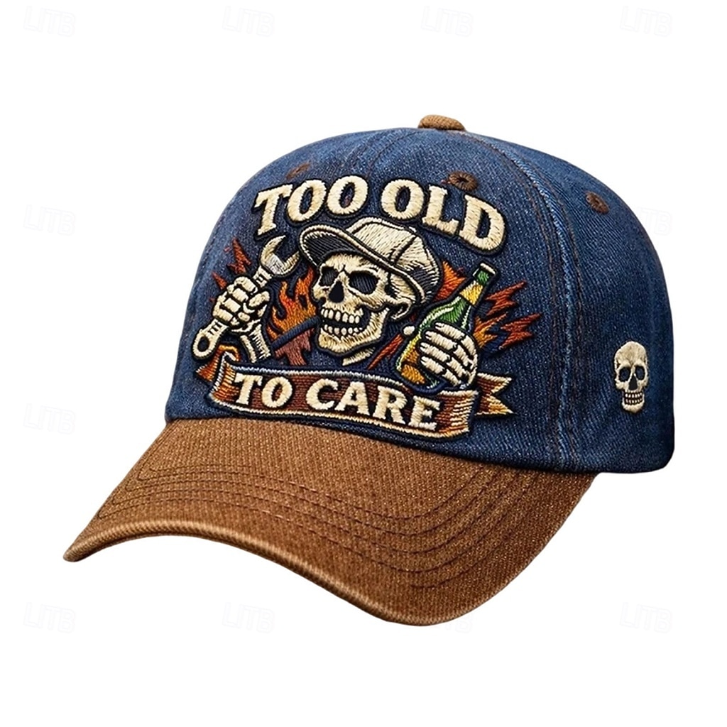 Herr Basebollkeps Blå Brun Bomull Broderad Streetwear Ledigt Dagligen Utomhus Semester Dödskalle Citat och ordspråk Solskydd Solskyddskräm Mateial som andas 2026 - $6.99 –P2