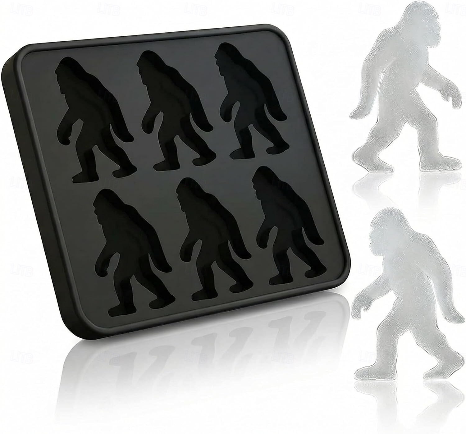 Forma de gelo Pé Grande, formas de gelo Pé Grande, cubo de gelo de silicone Sasquatch com 6 cavidades &Bandeja de picolés para drinks de Halloween com uísque, fácil de desenformar. &Pode ser lavado na de 2026 por $16.99 –P2